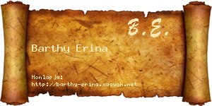 Barthy Erina névjegykártya